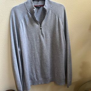 Ted Baker Long Sleeve Mock Neck Top Zip Gray Sweater Size 6